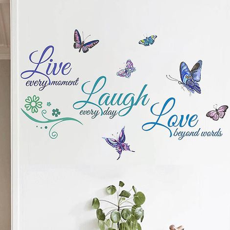 live Laugh Amour Chambre Salon Salle De Bains Xuanguan Home Decor Stickers Muraux (1/5)