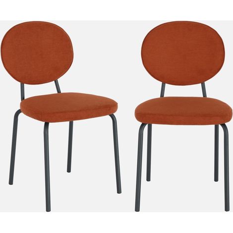Silla vintage de metal y tela, set de 2 (1/5)