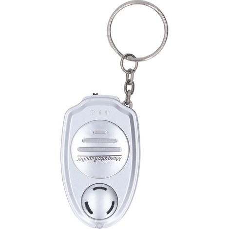 Mini répulsif anti-moustiques à ultrasons, sans danger, silencieux et sans radiation, argenté, avec porte-clés.
