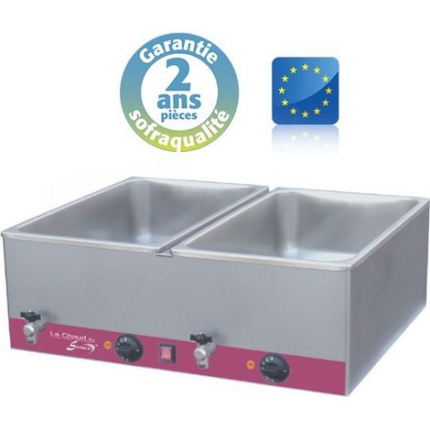 Bain-marie GN 2/1 avec vidange - Gamme CBS - 2x 21 L - Sofraca (1/2)