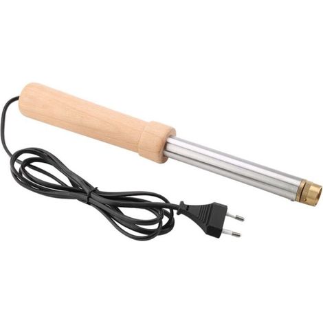 Écorneur électrique de veau, écorneur de chèvre de bloc de cuivre avant brun + argenté, pour moutons de poulets de ferme d\'élevage (1/5)
