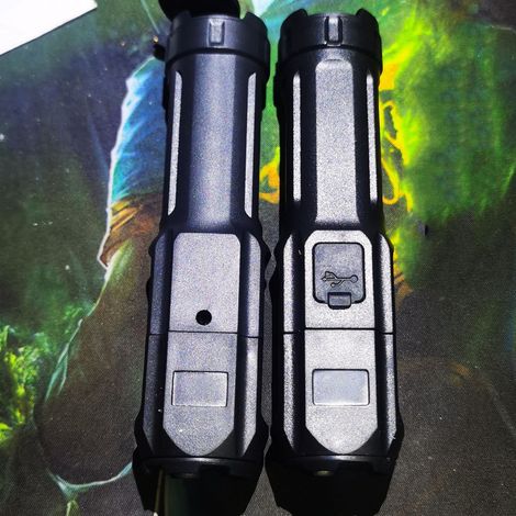 Lampe torche télescopique haute puissance, rechargeable par USB, compatible avec les batteries 18650, faisceau focalisé, faisceau long, éclairage large, 622A, marquage en forme de poisson, boîte coule (1/5)