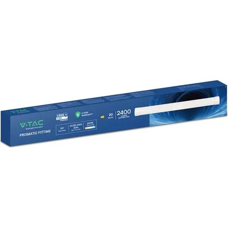 PLAFONIERA TUBO LED PRISMATICA 20W - 4000K mm 566 x 76 x 24