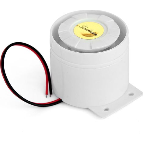 Sirène Filaire 120dB - 1 Unité - Plastique Blanc - Alarme Sécurité 12V - Maison Bureau Garage - 13cm (1/5)