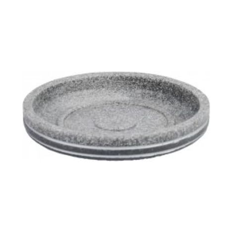 Jabonera de poliresina Salta con acabado gris mate efecto piedra.