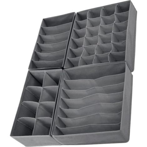 Organisateur de placard pliable en 4 pièces, gris foncé (1/5)