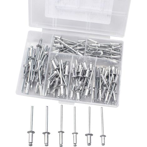 120 rivets aveugles en alliage d'aluminium à tête bombée et à ouverture ronde. (1/5)