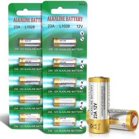 Piles 23A 12V A23 12 Volts Alkaline Batterie A23S MN21/23 L1028 V23GA LRV08 8LR932, sans Mercure (1/5)
