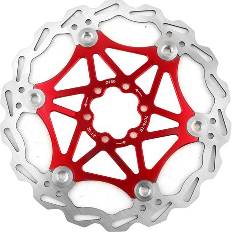 ZTTO Disque de Frein Flottant 180mm 6 Vis pour VTT, Accessoire Vélo Rouge (1/5)