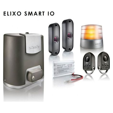 Kit de motorisation pour portail coulissant – Charge maximale 800kg – Longueur de vantail 3.5m – Moteur Somfy Elixo Smart IO (1/6)