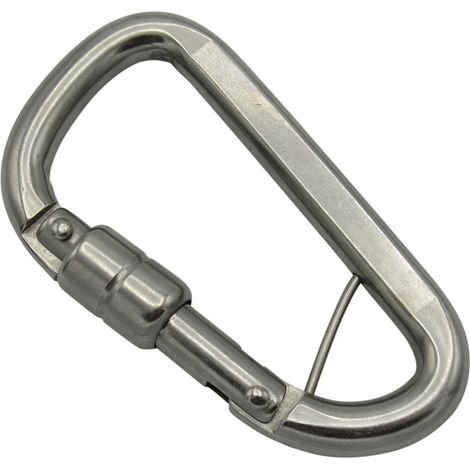Stainless Steel Asymmetric Carbine Hook with Wire Bar & Locking Sleeve 10MM (Wire Rope Gate Karabina (1/5)