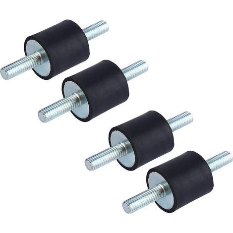 4 supports de montage isolateurs de vibrations en caoutchouc M6 20 x 20 pour amortisseurs, avec vis (1/4)