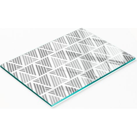 Tabla de cocina de vidrio templado con figuras geométricas gráficas 80x52 cm (1/5)