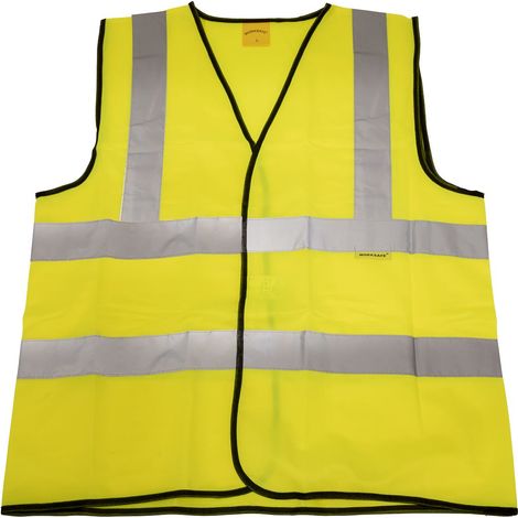 Sealey 9804M Worksafe Hi-Vis Yellow Waistcoat - Medium