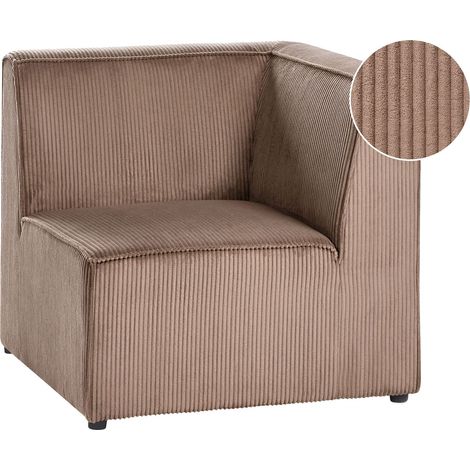 Corner Section Sand Beige Corduroy 1-Seat Jumbo Cord Right Hand Sofa Module Modern Single-Seat LEMVIG (1/5)