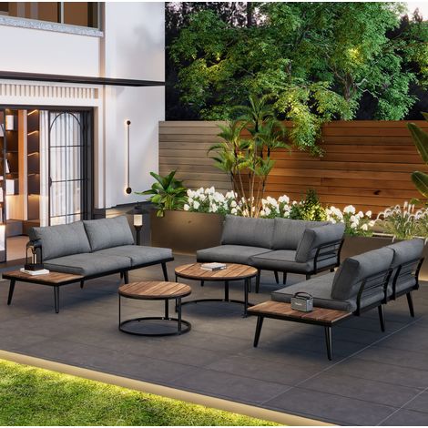 divano seduta 6 pezzi modulare ferro grigio OKMYHOME (1/5)