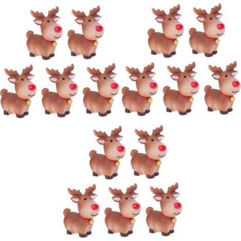 15pièces Décoration De Noël Résine De Figurines De Renne Adorables pour Bureau Maison Décor -Paysage Pours Fêtes De Noël (1/5)