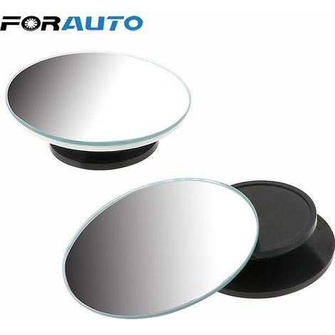Forauto Lot de 2 rétroviseurs d'angle mort latéraux pour voiture, petits, ronds et convexes, grand angle 360°, avec ruban adhésif (1/5)