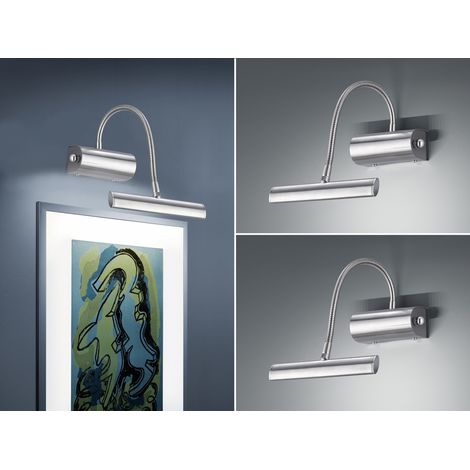 LED Bilderleuchte im 2er Set in Silber matt mit Flexarm & Drehdimmer (1/5)