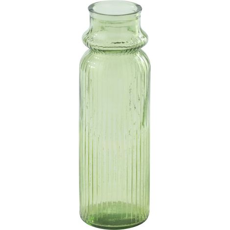 Vase strié en verre vert clair - vert clair (1/2)