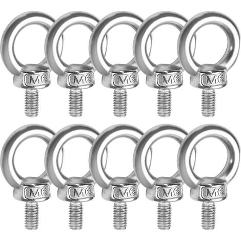 Lot de 10 Boulons à œil M611 en acier inoxydable 304 - Anneau de Levage - forme de bague Filetage mâle de de Poids Marin Boulons et divers équipements de levage d'ingénierie