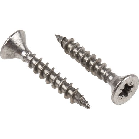 Vis à bois, 5mm, tête Fraisée 30mm, en Acier Inoxydable A2 304 ( Prix pour Sachet de 100 )