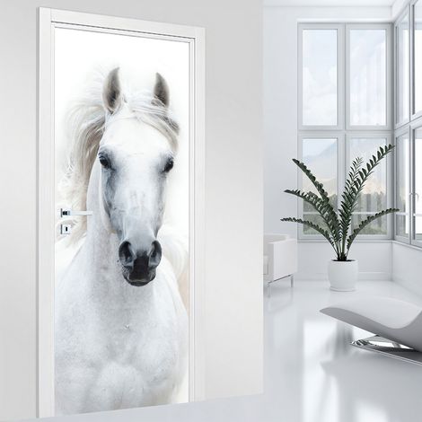Stickers pour porte - Cheval - 73 x 205 cm - Adhésif MAT (1/2)