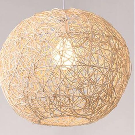Rattan-Hängeleuchte mit Glühbirne, handgefertigt, Wohndekoration, Schlafzimmer (1/5)