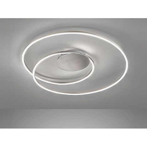 LED Deckenleuchte HOLY Silber, dimmbar & Tageslicht, Ø49cm groß (1/5)