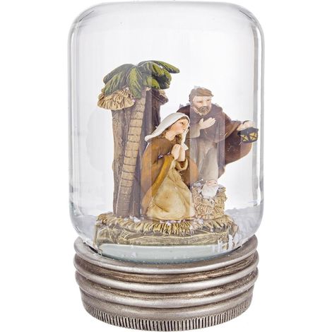 Boccaccio sfera palla di neve presepe h 11 cm nativita decorazione natalizia natale ampolla