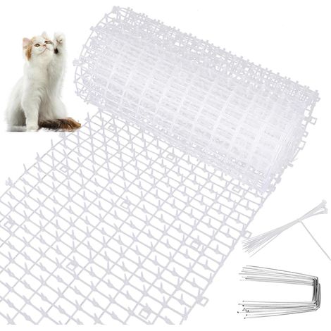 Grille d'épines contre les chats - 30 x 400 cm - Avec pointes - Blanc - Pour intérieur et extérieur (1/5)