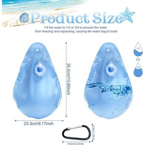 Sacs de lestage pour couverture de piscine, lot de 12 sacs de lestage, sacs de lestage pour couverture d'hiver, sacs muraux pour couverture de piscine, sacs de suspension pour couvert (1/4)