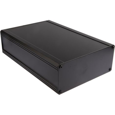 Boîtier dissipateur RS PRO en Aluminium extrudé, 300 x 200 x 86mm, Noir IP40 ( Prix pour 1 ) (1/3)