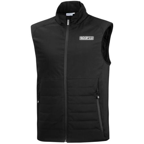 Vest Sparco gilet da lavoro con imbottitura leggera unisex antivento Nero Tg. XL e inserti stretch laterali tasca interna laterale Nero XL