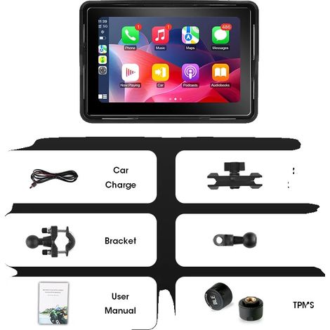 Motorrad GPS, wasserdicht, drahtlose Konnektivität, 5 Zoll TPMS (1/2)