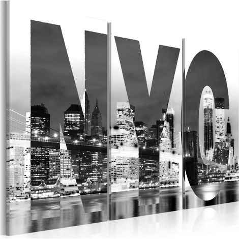 Tableau Imprimé "New York Noir & Blanc" 40 x 60 cm (1/2)