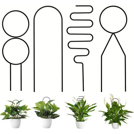 4 petits treillis métalliques pour plantes en pot, treillis dorés pour plantes grimpantes d'intérieur, mini-treillis pour supports de plantes en pot, treillis pour plantes en pot (1/5)