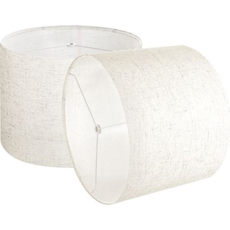 VEVOR Paralume a Tamburo 330 x 330 x 250 mm Dimensioni Medio, Paralume di Ricambio per Lampade da Tavolo, Lampada da Terra Lampadina a Sospensione, Copri Lampadine 2 Pezzi, Lino Chiaro