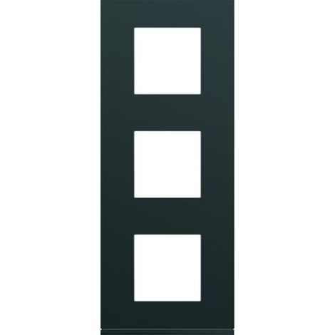 Plaque gallery plastique peint 3 postes verticale 71mm night HAGER WXP0243