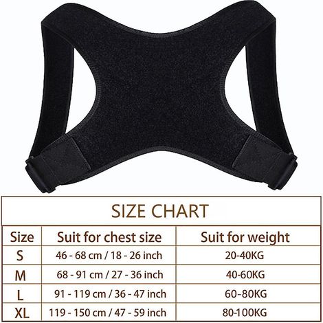 Ceinture de soutien ajustable unisexe pour le dos, correcteur de posture, équipement de protection pour le dos et les épaules lors de l'entraînement physique et du sport - type E-01 (XL) (1/5)