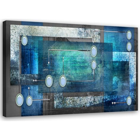 Quadro su tela, Astratto blu turchese - 90x60 (1/5)