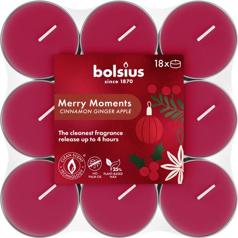 Bolsius Duftteelichter merry moments 18er Pack rot Duftkerze