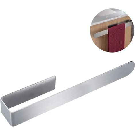 Soporte para toallas de baño en acero inoxidable, autoadhesivo, para cocina (1/5)