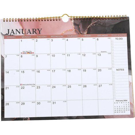 Calendrier mensuel, calendrier mural des jours fériés, calendrier de rendez-vous à suspendre pour restaurant-37.5X29.2CM (1/4)