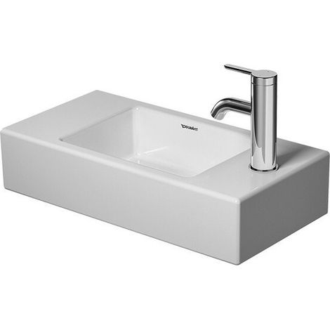 Lave-mains Duravit VERO AIR sans trop pleinavec plage de robinettrie 500x250mm 1 trou de robinetterie blanc