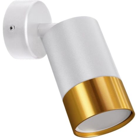 Spot en saillie Orientable BLANC et OR pour Ampoule GU10 - SILAM