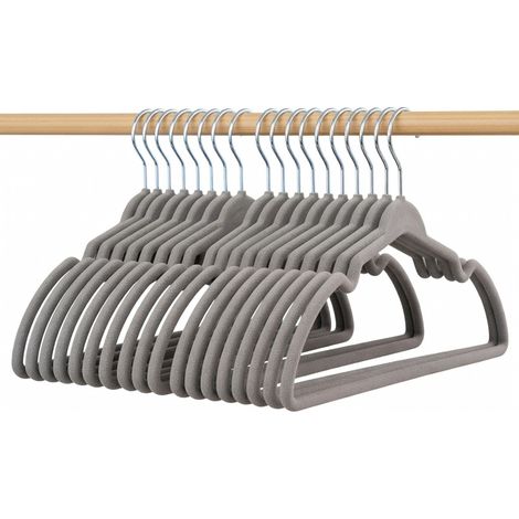 Cintres enrobés antidérapants gris haut de gamme 42 cm (1/5)
