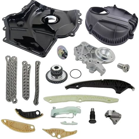 Kit coperchio catena di distribuzione, acciaio di alta qualità, compatibile con motori 2.0 TSI TFSI, adatto ad auto compatte ad alte prestazioni, compatibile con modelli dal 2009 al 2015, garantisce u (1/5)
