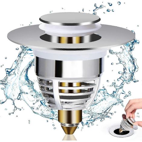 Universeller Spülbeckenstöpsel, Pop-up-Stöpsel mit 2 Dichtungen für Badewanne, Küche, Spüle (32–42 mm Abflussloch), Stpsel Waschbecken (1/5)