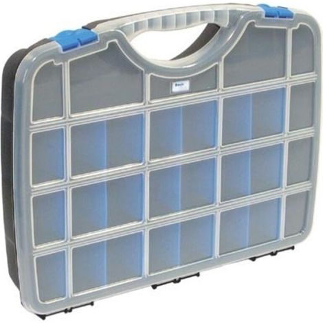 Boîte de rangement 388 x 290 x 61 mm – 25 compartiments amovibles – Polypropylène résistant aux chocs – Empilable et transport facile (1/5)